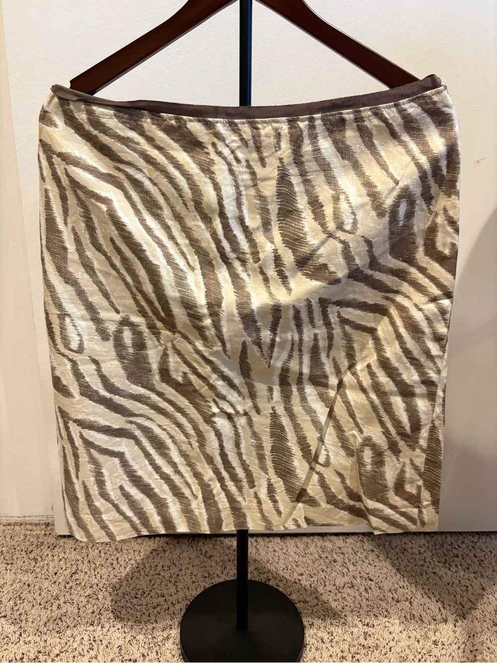LOFT Zebra-Print Pencil Skirt in Cream and Taupe